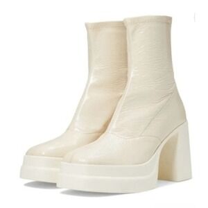 Free People Double Stack Boots Platform Chunky Heel Ankle Boots Size 38.5